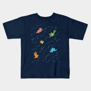 Dinosaurs In Space Kids T-Shirt